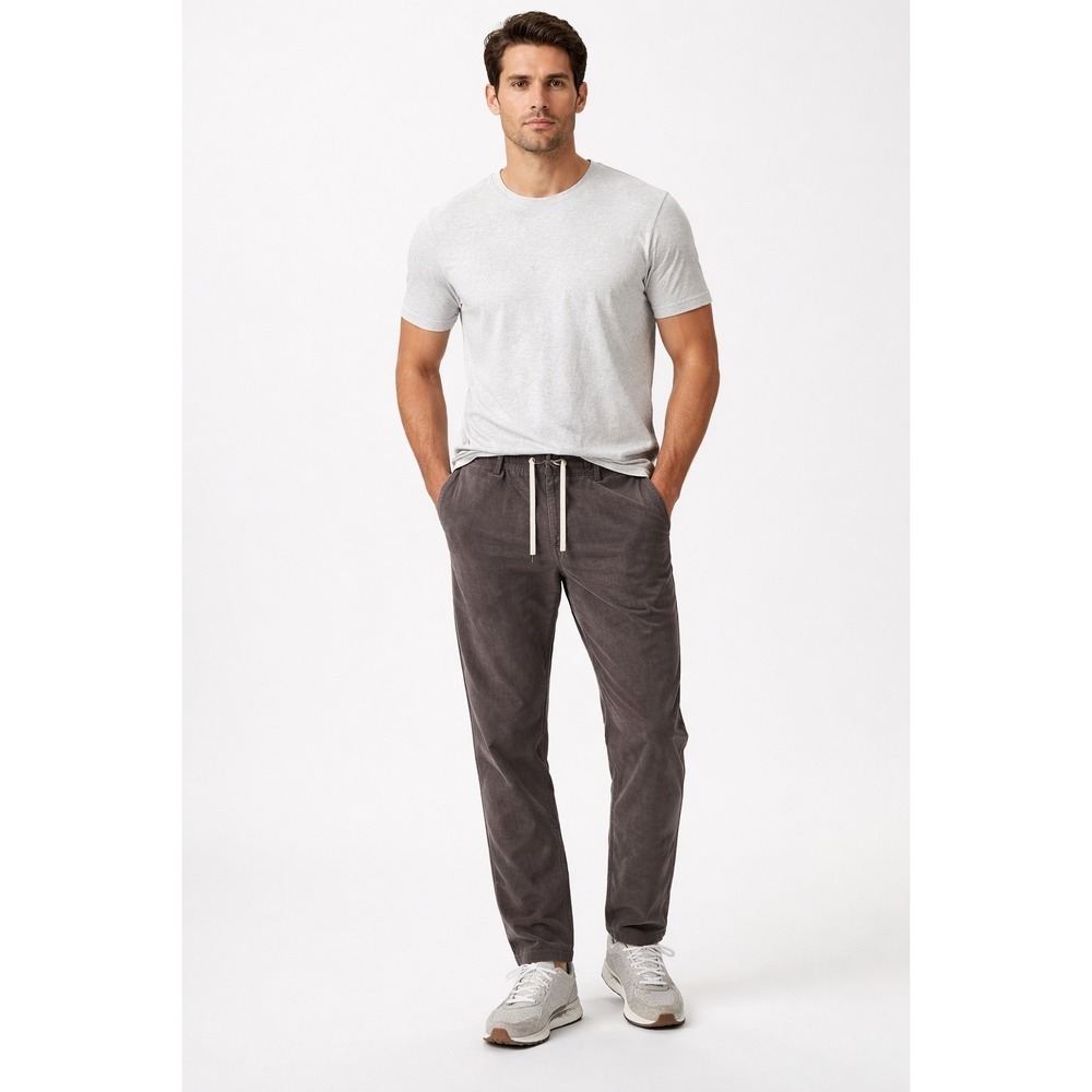 Vuori Meta Corduroy Charcoal Grey Stretch Drawstring Mens Pants size XL